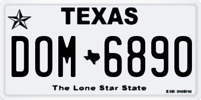 TX license plate DOM6890