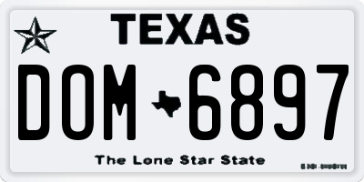 TX license plate DOM6897