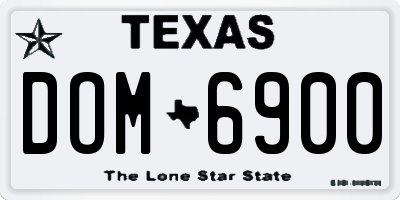 TX license plate DOM6900