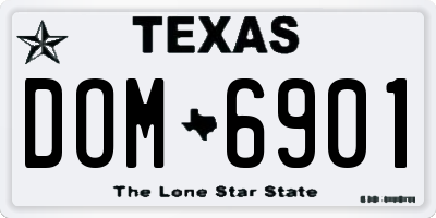 TX license plate DOM6901