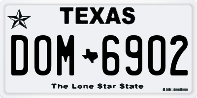 TX license plate DOM6902