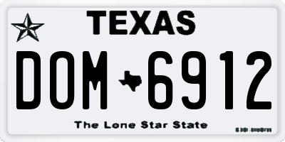 TX license plate DOM6912