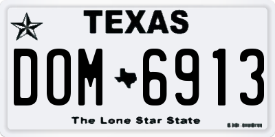 TX license plate DOM6913