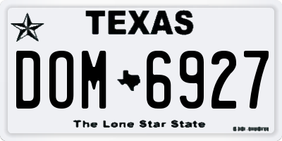 TX license plate DOM6927
