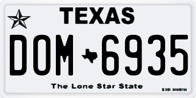 TX license plate DOM6935