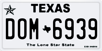 TX license plate DOM6939