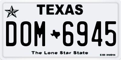 TX license plate DOM6945