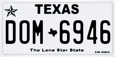 TX license plate DOM6946