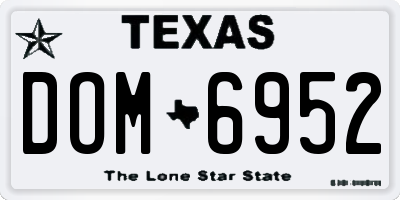 TX license plate DOM6952