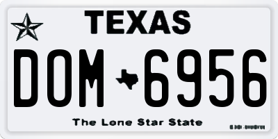 TX license plate DOM6956