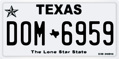 TX license plate DOM6959
