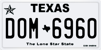 TX license plate DOM6960