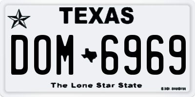 TX license plate DOM6969