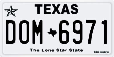 TX license plate DOM6971