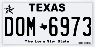 TX license plate DOM6973