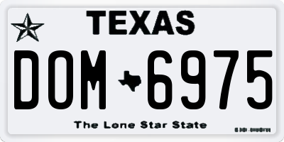 TX license plate DOM6975