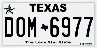 TX license plate DOM6977
