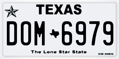 TX license plate DOM6979