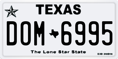 TX license plate DOM6995