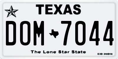 TX license plate DOM7044