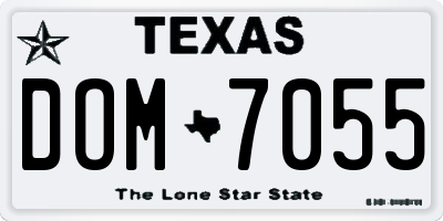 TX license plate DOM7055