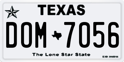 TX license plate DOM7056