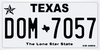 TX license plate DOM7057