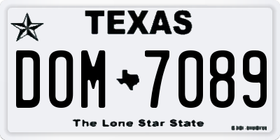 TX license plate DOM7089