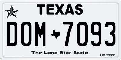 TX license plate DOM7093