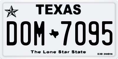 TX license plate DOM7095