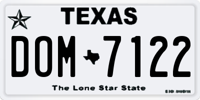 TX license plate DOM7122