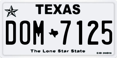 TX license plate DOM7125