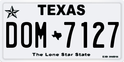 TX license plate DOM7127