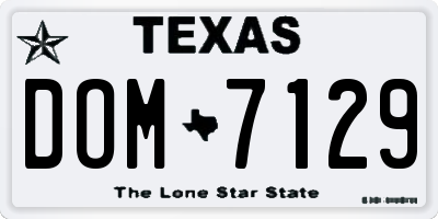 TX license plate DOM7129
