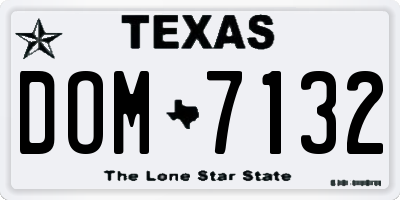 TX license plate DOM7132