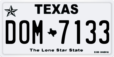 TX license plate DOM7133
