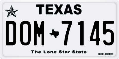 TX license plate DOM7145