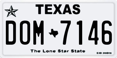 TX license plate DOM7146