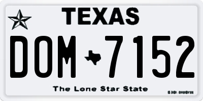 TX license plate DOM7152