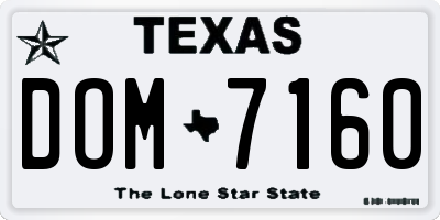 TX license plate DOM7160