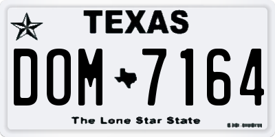 TX license plate DOM7164