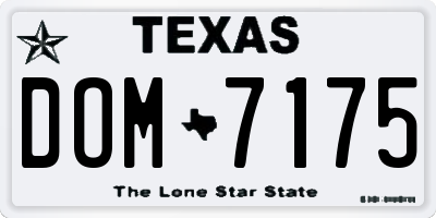 TX license plate DOM7175