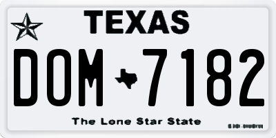 TX license plate DOM7182