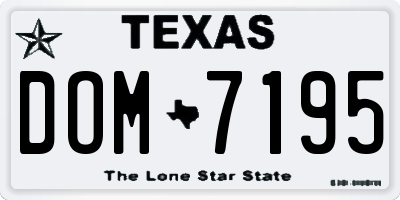 TX license plate DOM7195