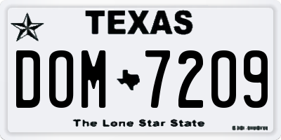 TX license plate DOM7209