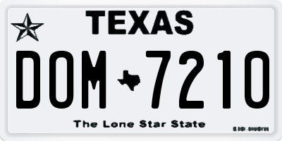 TX license plate DOM7210