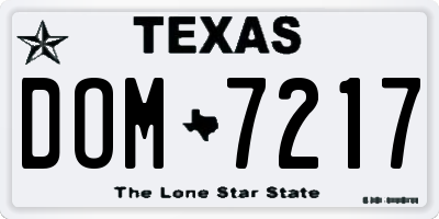 TX license plate DOM7217