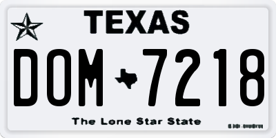 TX license plate DOM7218