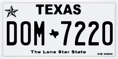 TX license plate DOM7220
