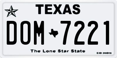 TX license plate DOM7221